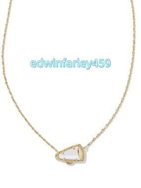 Krista Gold Bow Short Pendant Necklace in White
